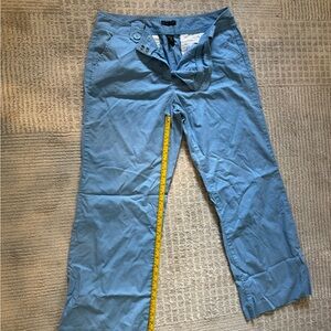 New York & Company Sky Blue Cotton Crop Pants